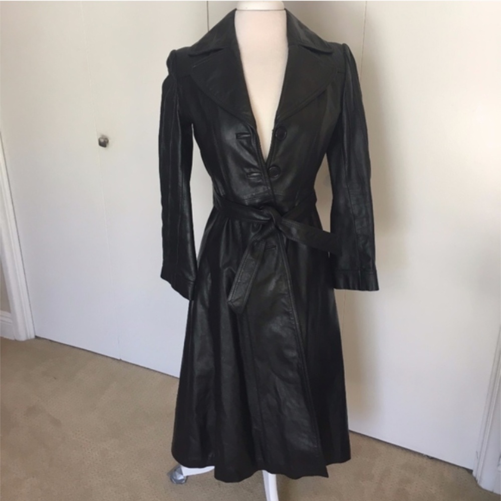 Wilson Leather Full Length Jacket Black SZ 6